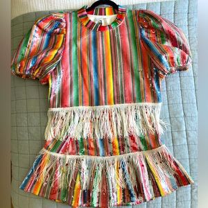 Queen of Sparkles blanket fringe multi-color two piece set